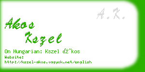 akos kszel business card